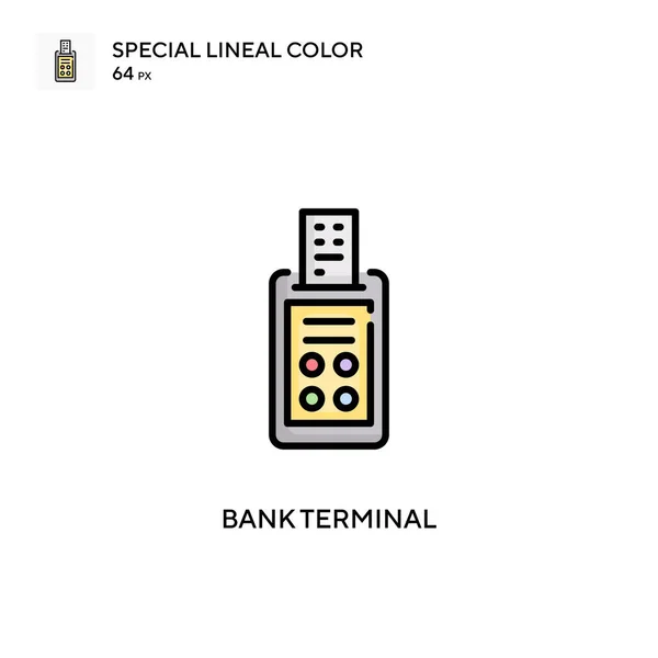 銀行ターミナル特殊線色のアイコン WebモバイルUi要素のイラストシンボルデザインテンプレート — ストックベクタ