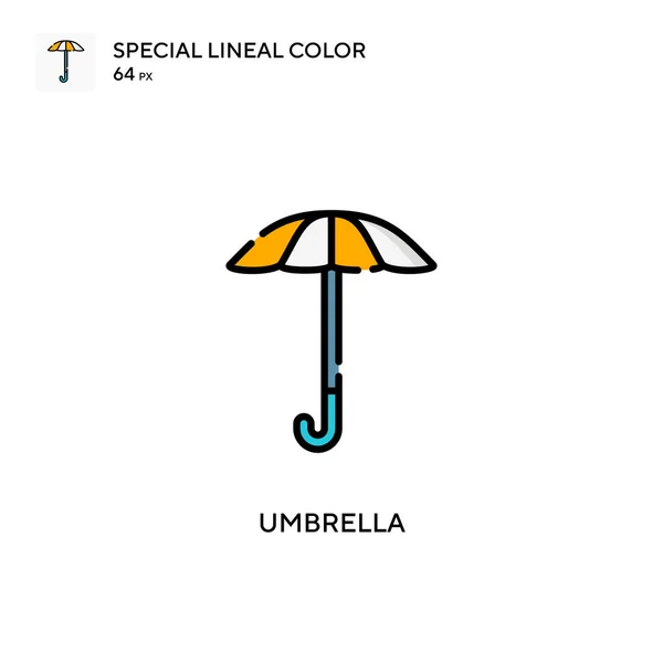 Umbrella Ícone Cor Linear Especial Modelo Design Símbolo Ilustração Para — Vetor de Stock
