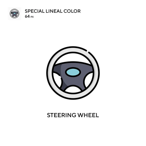 Steering Wheel Special Lineal Color Icon Illustration Symbol Design Template — Stock Vector