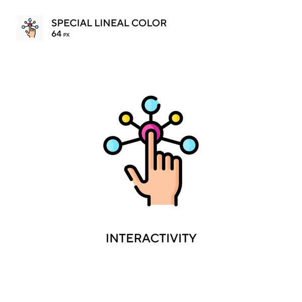 Interaktivitás Különleges Lineáris Szín Ikon Illusztráció Szimbólum Design Sablon Web — Stock Vector