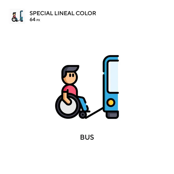 Bus Icono Especial Color Lineal Plantilla Diseño Símbolo Ilustración Para — Vector de stock