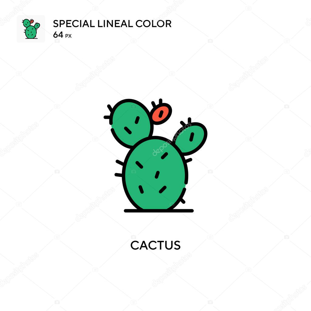 Cactus Special lineal color icon. Illustration symbol design template for web mobile UI element.