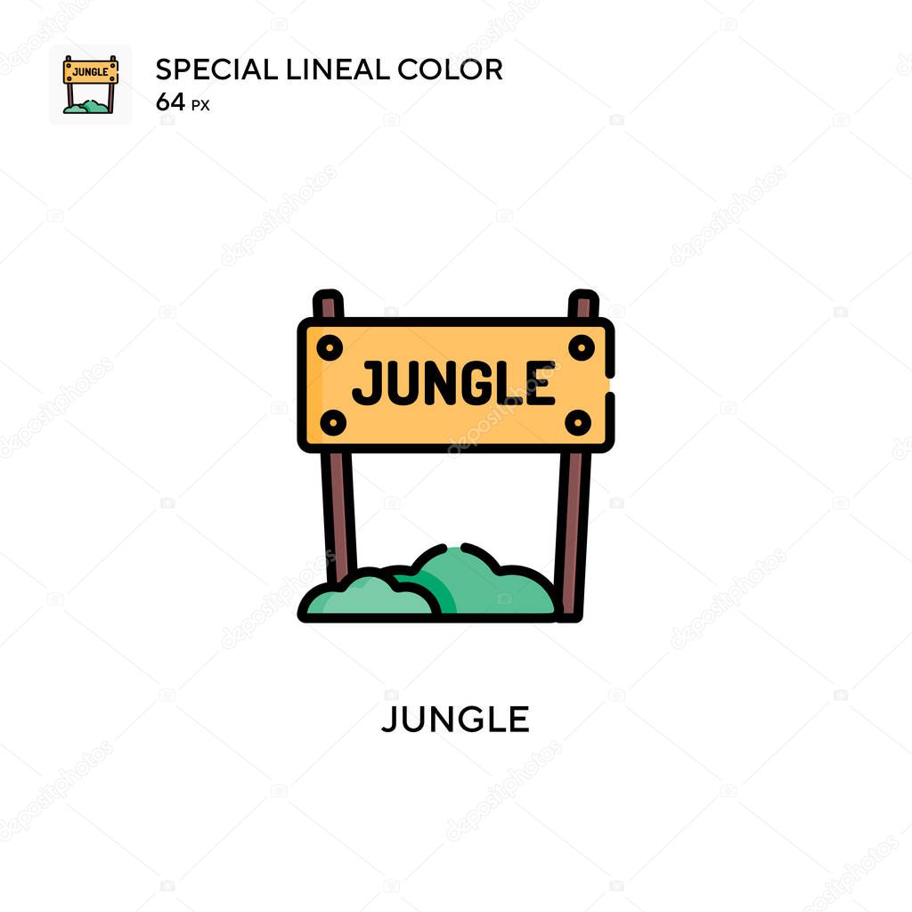 Jungle Special lineal color icon. Illustration symbol design template for web mobile UI element.