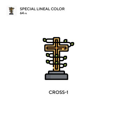 Çapraz-1 Özel çizgi renk simgesi. Web mobil UI ögesi için resimleme sembolü tasarım şablonu.