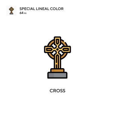 Çapraz Özel çizgi renk simgesi. Web mobil UI ögesi için resimleme sembolü tasarım şablonu.