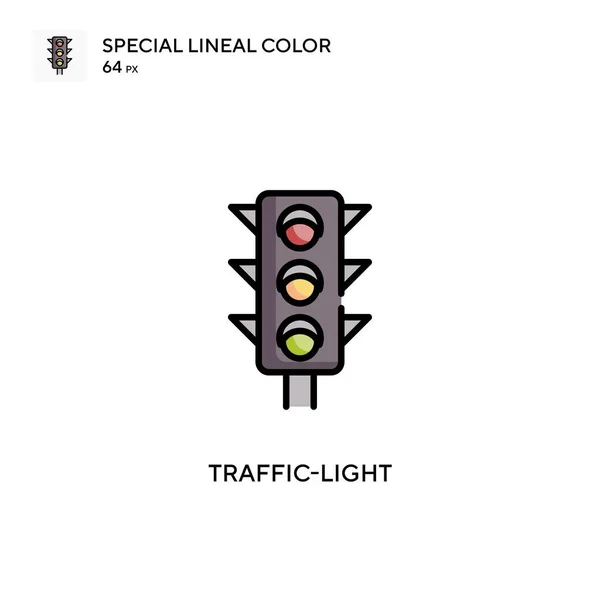 交通信号灯特殊线形彩色图标 Web移动Ui元素的说明性符号设计模板 — 图库矢量图片