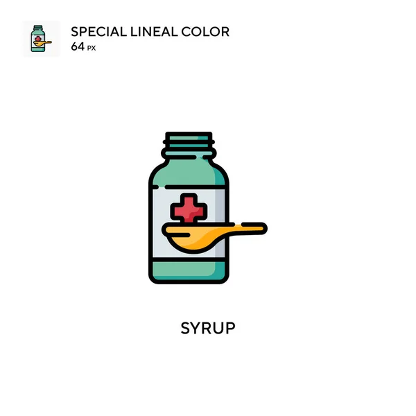 Jarabe Icono Especial Color Lineal Plantilla Diseño Símbolo Ilustración Para — Vector de stock