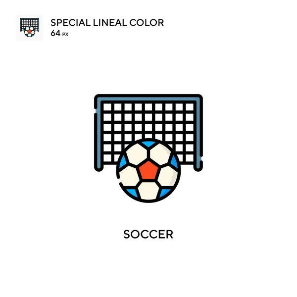 Icono Color Lineal Especial Fútbol Plantilla Diseño Símbolo Ilustración Para — Vector de stock