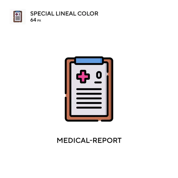 Reporte Médico Icono Especial Color Lineal Plantilla Diseño Símbolo Ilustración — Vector de stock