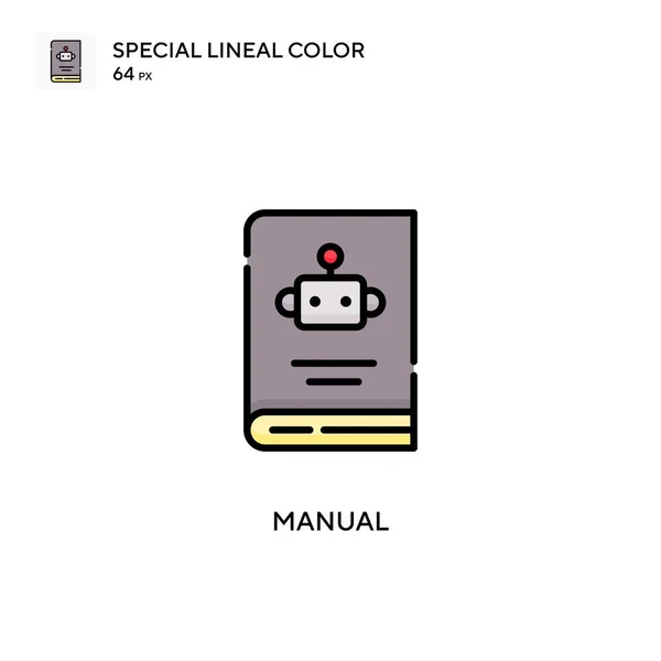 Icono Color Lineal Especial Manual Plantilla Diseño Símbolo Ilustración Para — Vector de stock