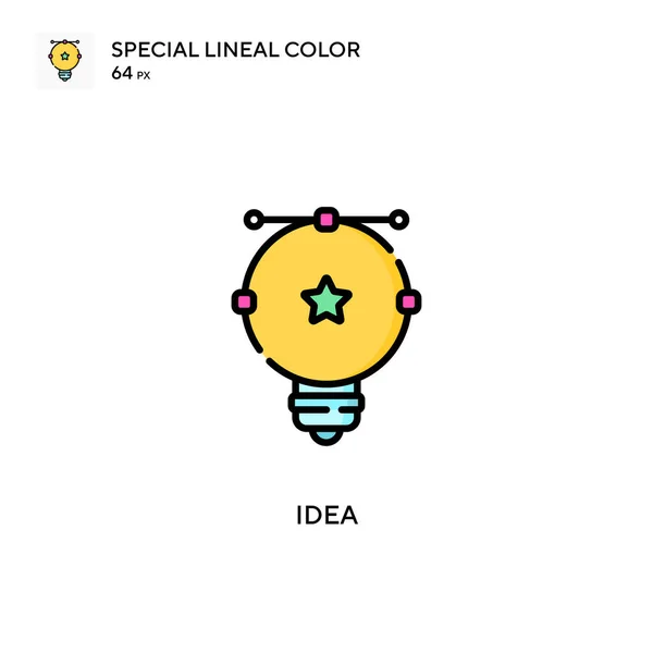 Idee Speciale Lineal Kleur Icoon Illustratie Symbool Ontwerp Sjabloon Voor — Stockvector