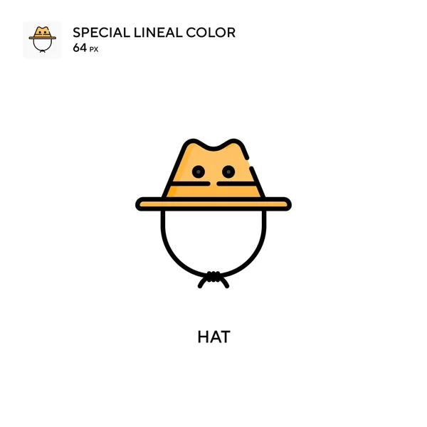 Sombrero Icono Especial Color Lineal Plantilla Diseño Símbolo Ilustración Para — Vector de stock