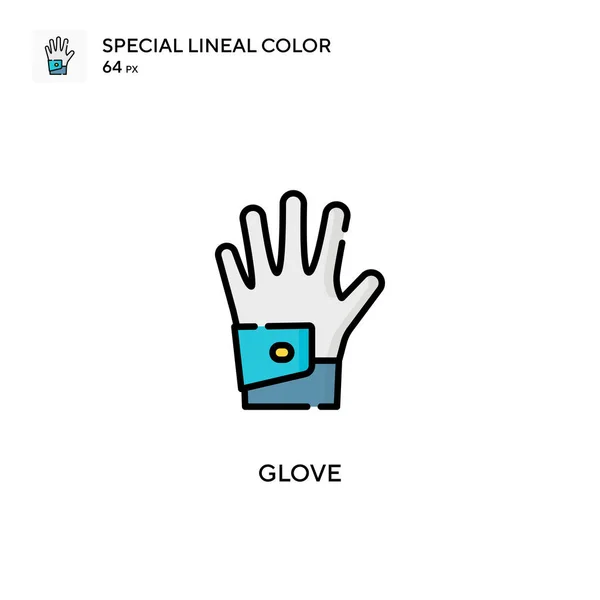 Guante Icono Color Lineal Especial Plantilla Diseño Símbolo Ilustración Para — Vector de stock