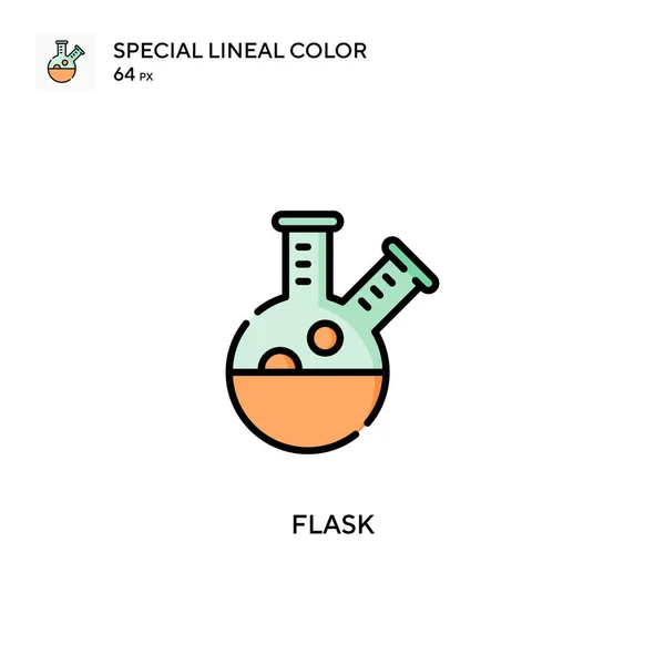 Flask Specjalna Ikona Koloru Linii Ilustracja Szablonu Projektu Symbolu Dla — Wektor stockowy