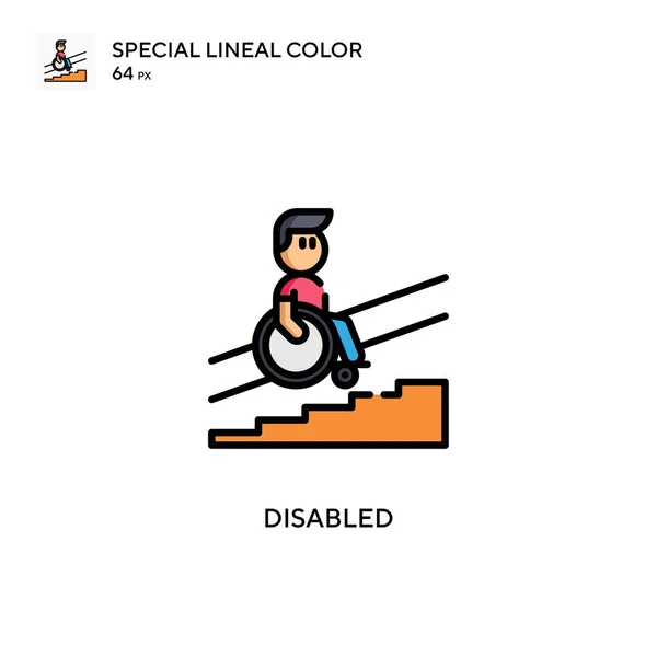 Disabled Special Lineal Color Icon Illustration Symbol Design Template Web — Stock Vector