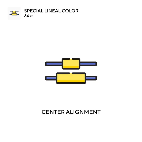 Allineamento Centrale Speciale Icona Colori Lineare Modello Disegno Simbolo Illustrazione — Vettoriale Stock