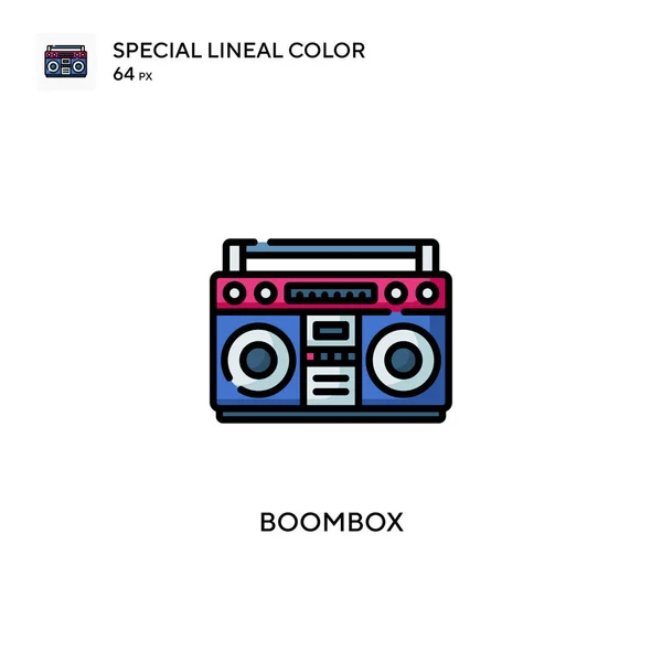 Boombox Speciální Ikona Lineární Barvy Šablona Návrhu Symbolu Ilustrace Pro — Stockový vektor