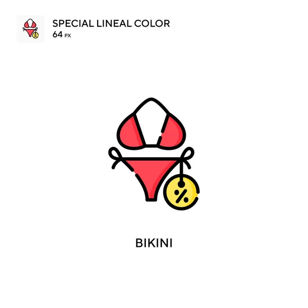 Bikini Speciale Lineal Kleur Icoon Illustratie Symbool Ontwerp Sjabloon Voor — Stockvector