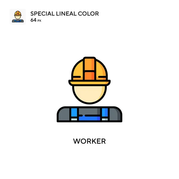 Icono Color Lineal Worker Special Plantilla Diseño Símbolo Ilustración Para — Vector de stock
