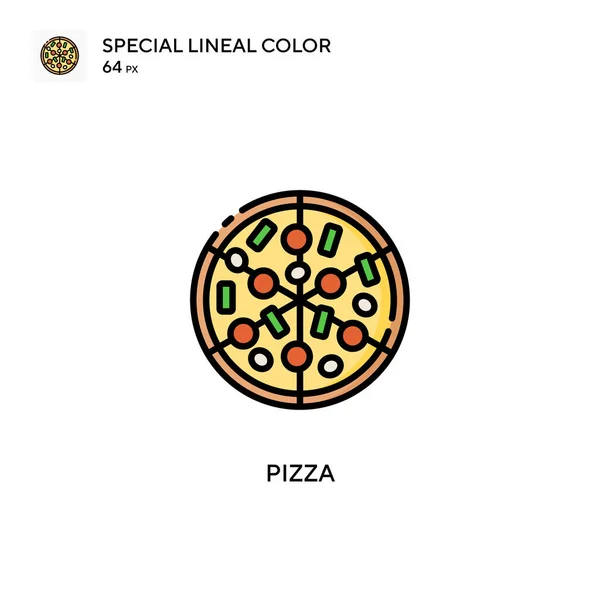 Pizza Icono Especial Color Lineal Plantilla Diseño Símbolo Ilustración Para — Vector de stock