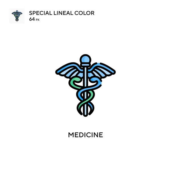 Medicin Speciell Linjal Färg Ikon Illustration Symbol Design Mall För — Stock vektor