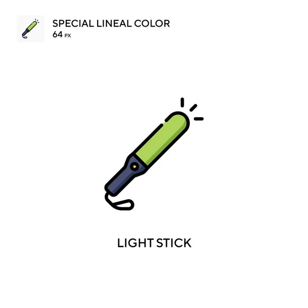 Palillo Luz Icono Color Lineal Especial Plantilla Diseño Símbolo Ilustración — Vector de stock