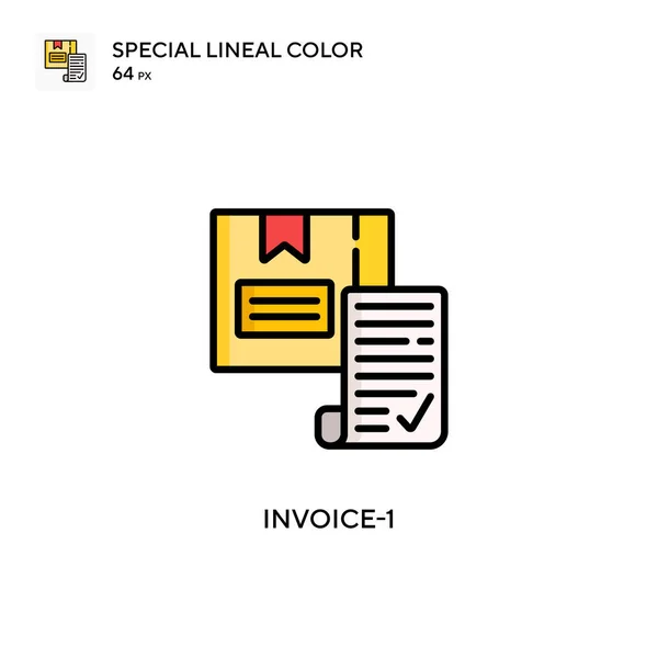 Fattura Speciale Icona Colori Lineare Modello Disegno Simbolo Illustrazione Elemento — Vettoriale Stock