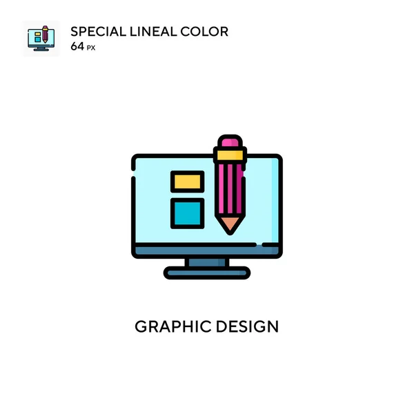 Grafický Design Speciální Ikona Lineární Barvy Šablona Návrhu Symbolu Ilustrace — Stockový vektor