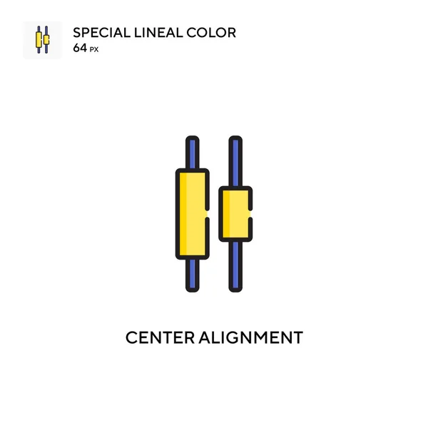Allineamento Centrale Speciale Icona Colori Lineare Modello Disegno Simbolo Illustrazione — Vettoriale Stock