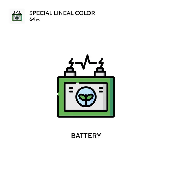 Batteri Special Linjal Färg Ikon Illustration Symbol Design Mall För — Stock vektor