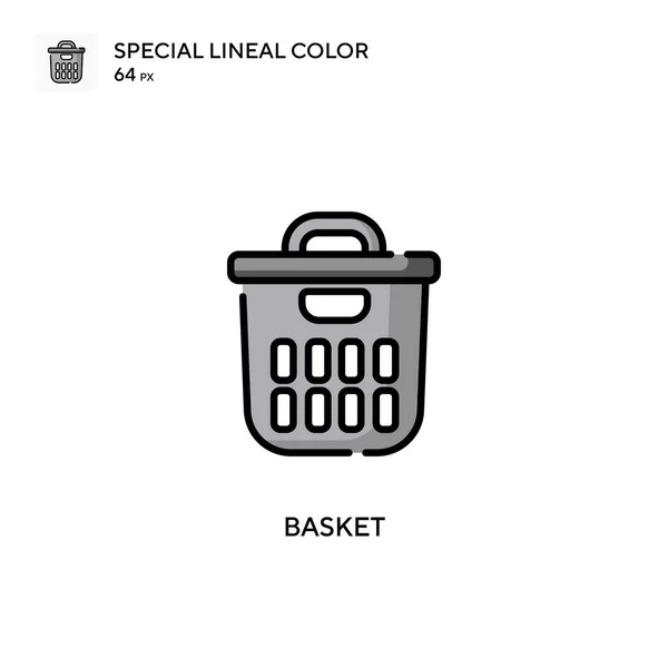 Kosár Különleges Lineáris Szín Ikon Illusztráció Szimbólum Design Sablon Web — Stock Vector