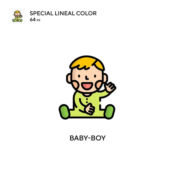 Baby Boy Icono Especial Color Lineal Plantilla Diseño Símbolo Ilustración — Archivo Imágenes Vectoriales