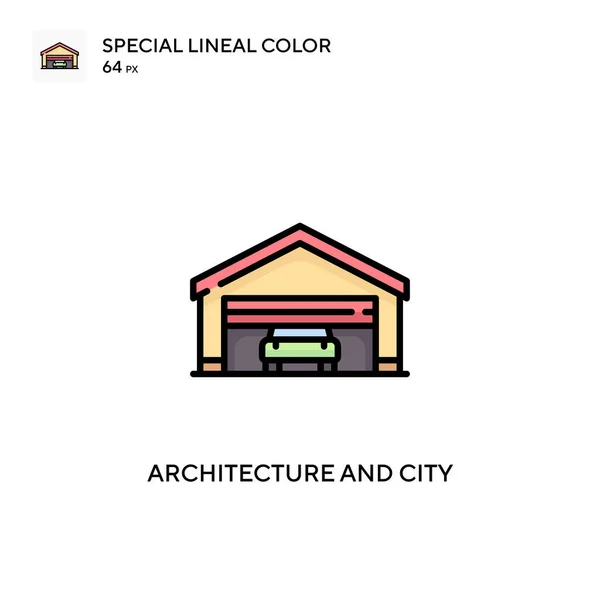 Arquitectura Ciudad Icono Especial Color Lineal Plantilla Diseño Símbolo Ilustración — Archivo Imágenes Vectoriales
