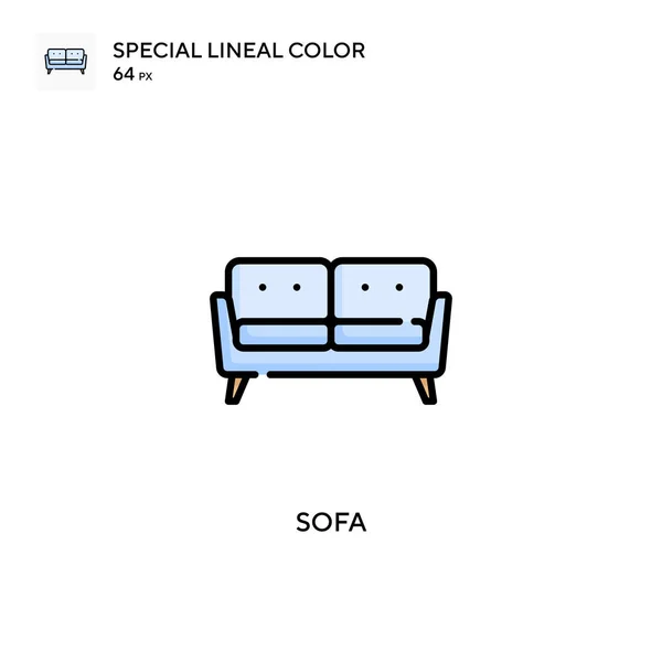 Sofa Speciale Lijnkleur Icoon Illustratie Symbool Ontwerp Sjabloon Voor Web — Stockvector