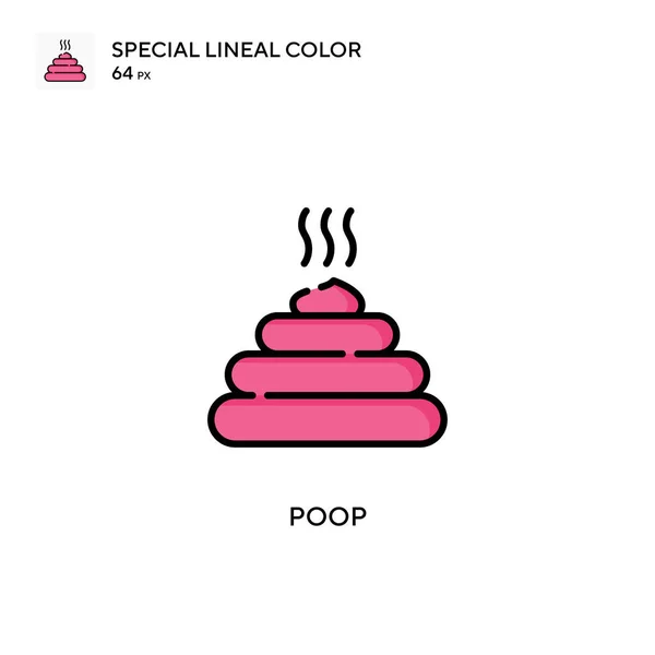 Poop Icono Especial Color Lineal Plantilla Diseño Símbolo Ilustración Para — Vector de stock