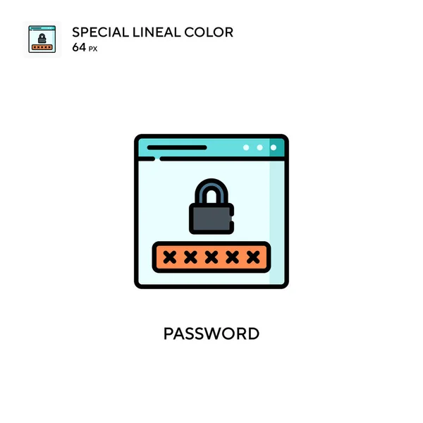Lösenord Speciell Linjal Färg Ikon Illustration Symbol Design Mall För — Stock vektor