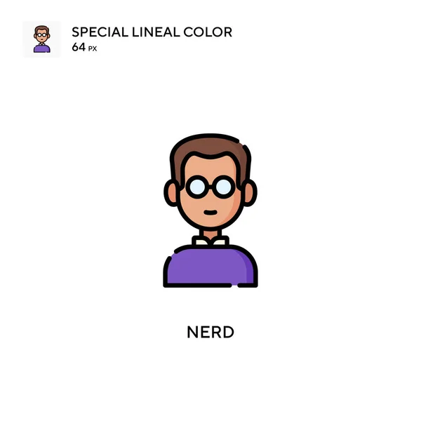 Nerd Especial Icono Color Lineal Plantilla Diseño Símbolo Ilustración Para — Vector de stock