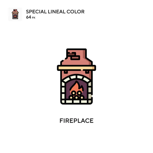 Fireplace Special Lineal Color Icon Illustration Symbol Design Template Web — Stock Vector