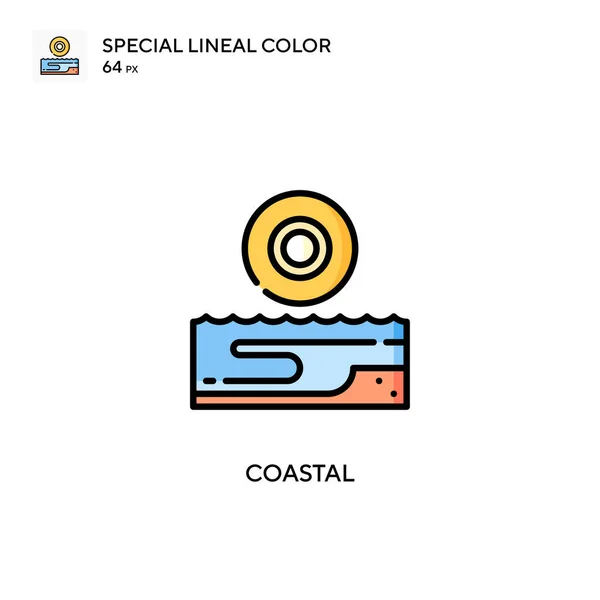 Coastal Special Lineares Farbsymbol Illustration Symbol Design Vorlage Für Web — Stockvektor
