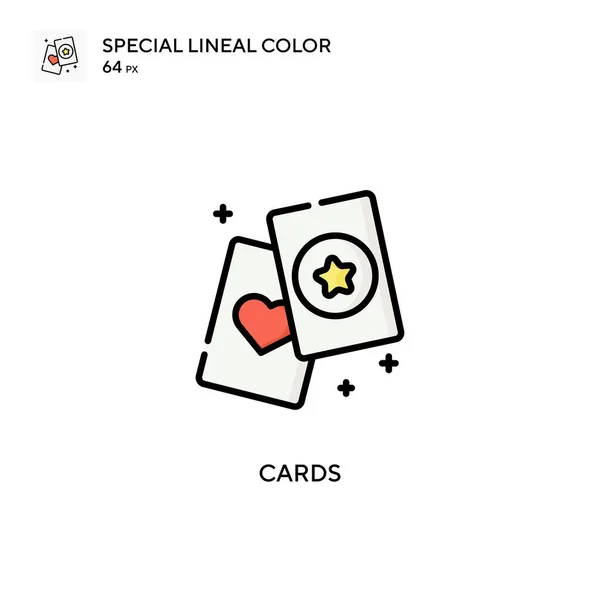 Tarjetas Icono Especial Color Lineal Plantilla Diseño Símbolo Ilustración Para — Archivo Imágenes Vectoriales