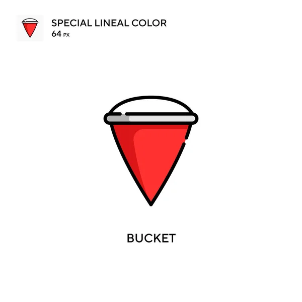 Wiadro Specjalna Ikona Koloru Liniowego Ilustracja Szablonu Projektu Symbolu Dla — Wektor stockowy