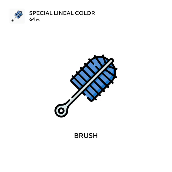 Brosse Icône Spéciale Couleur Linéaire Modèle Conception Symbole Illustration Pour — Image vectorielle