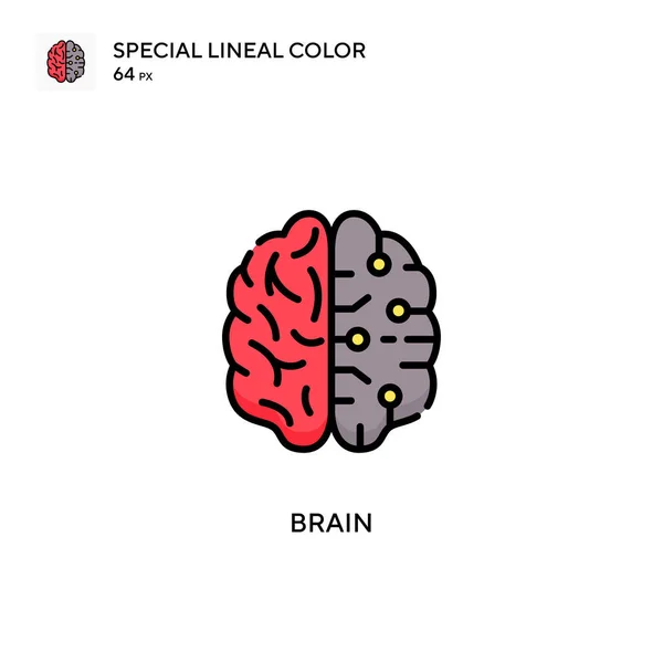 Cerebro Icono Color Lineal Especial Plantilla Diseño Símbolo Ilustración Para — Vector de stock
