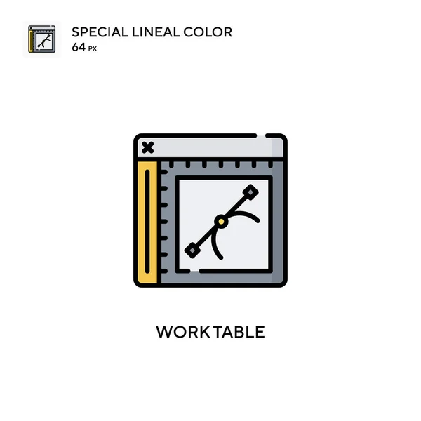 Munka Asztal Különleges Lineáris Szín Ikon Illusztráció Szimbólum Design Sablon — Stock Vector
