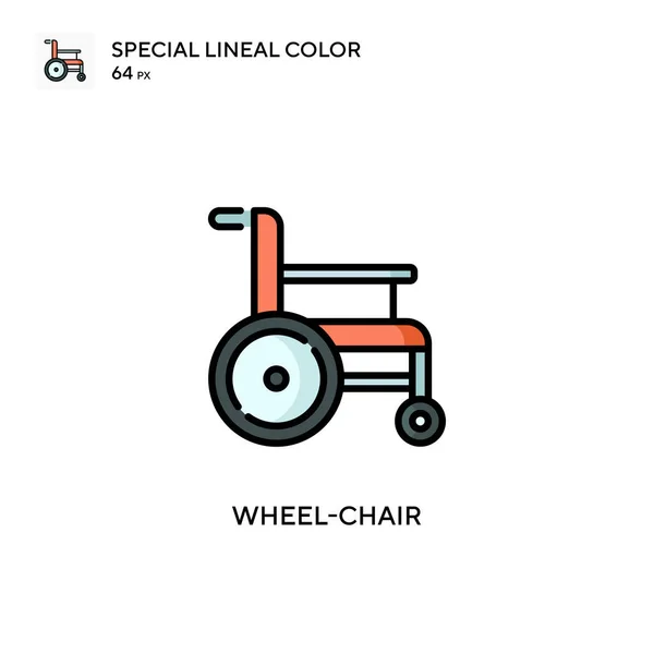 Cadeira Rodas Ícone Cor Linear Especial Modelo Design Símbolo Ilustração — Vetor de Stock