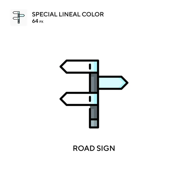 Señal Tráfico Icono Especial Color Lineal Plantilla Diseño Símbolo Ilustración — Vector de stock