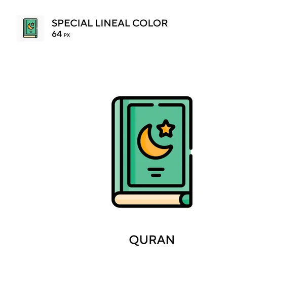 Corán Icono Especial Color Lineal Plantilla Diseño Símbolo Ilustración Para — Vector de stock