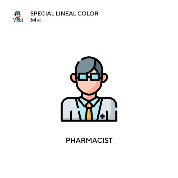 Icono Color Lineal Pharmacist Special Plantilla Diseño Símbolo Ilustración Para — Vector de stock