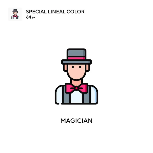 Magier Spezielle Lineare Farbsymbole Illustration Symbol Design Vorlage Für Web — Stockvektor