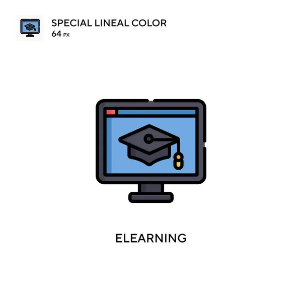Elearning Spezielles Lineares Farbsymbol Illustration Symbol Design Vorlage Für Web — Stockvektor
